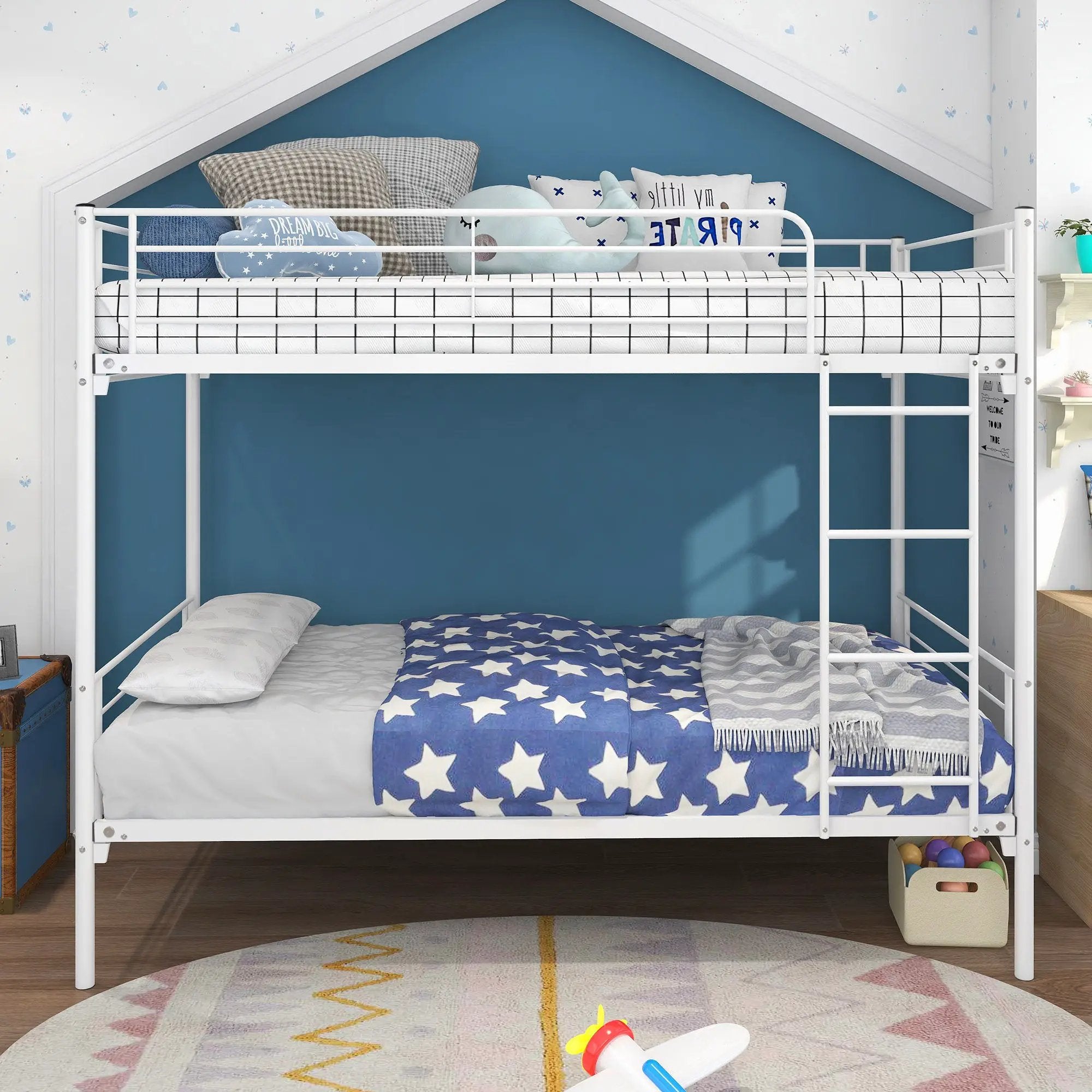 Space Saving Bunk Bed With Metal Frame And Ladder by Unique Piece Furniture