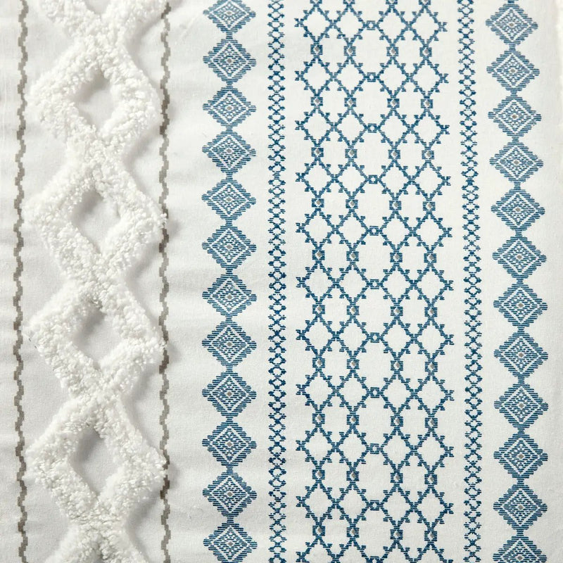 King/Cal King Cotton Printed Duvet Cover Set with Chenille by HouseOfZazla