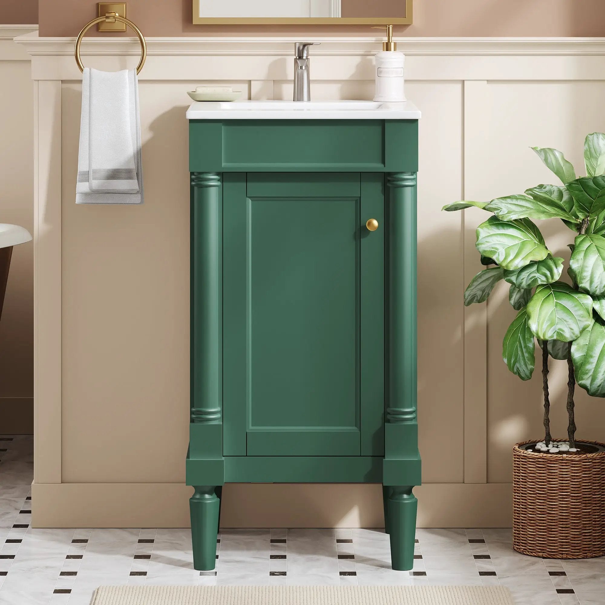 18" French Style Bathroom Cabinet with Storage by HouseOfZazla