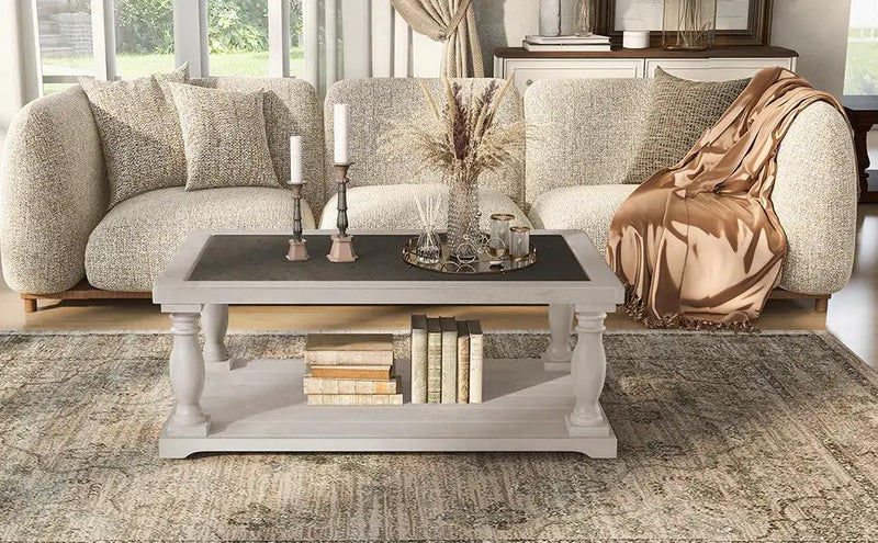 Vibe Haus Farmhouse Rectangular Coffee Table by HouseOfZazla