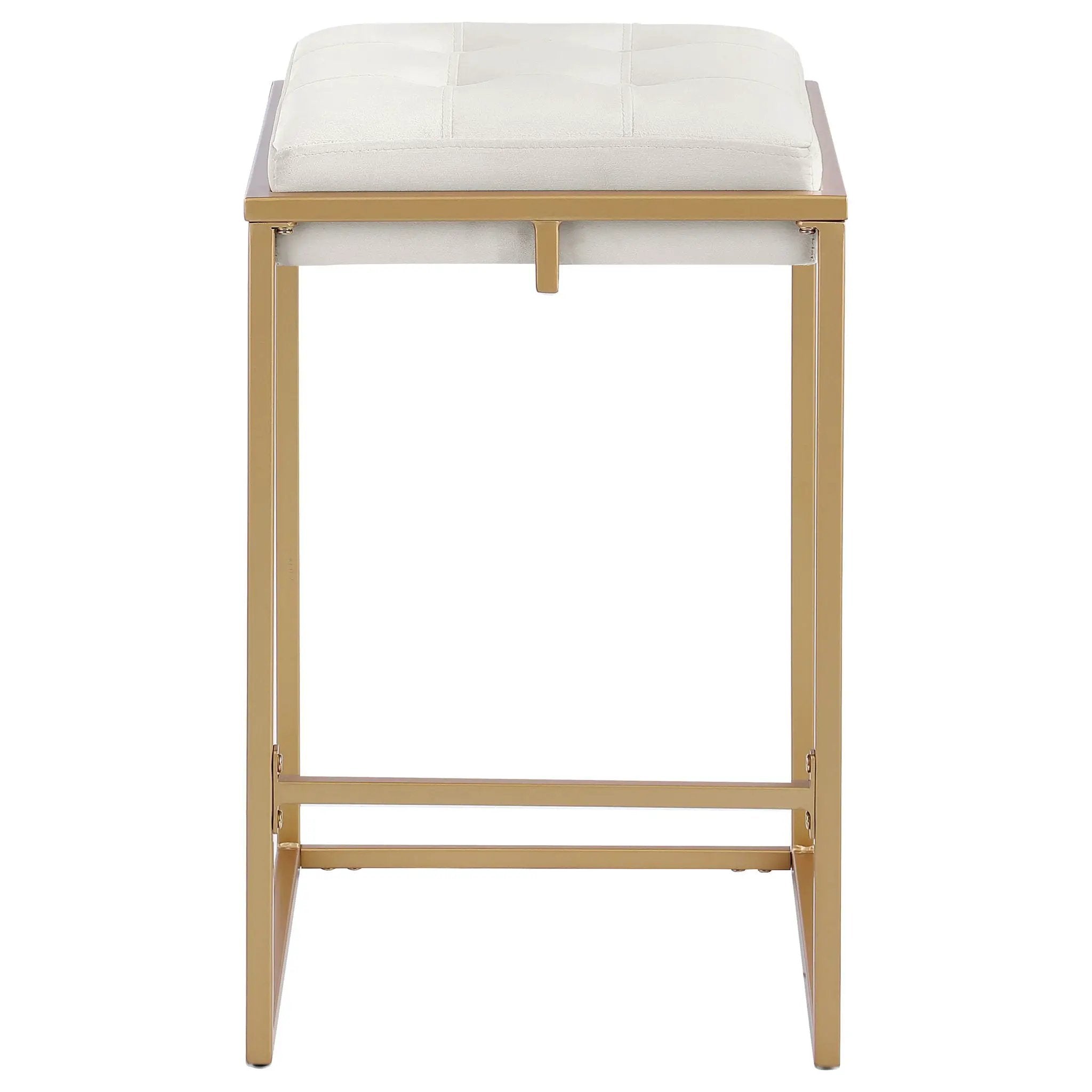 Square Counter Height Stools (Set of 2) - Beige / Gold by HouseOfZazla