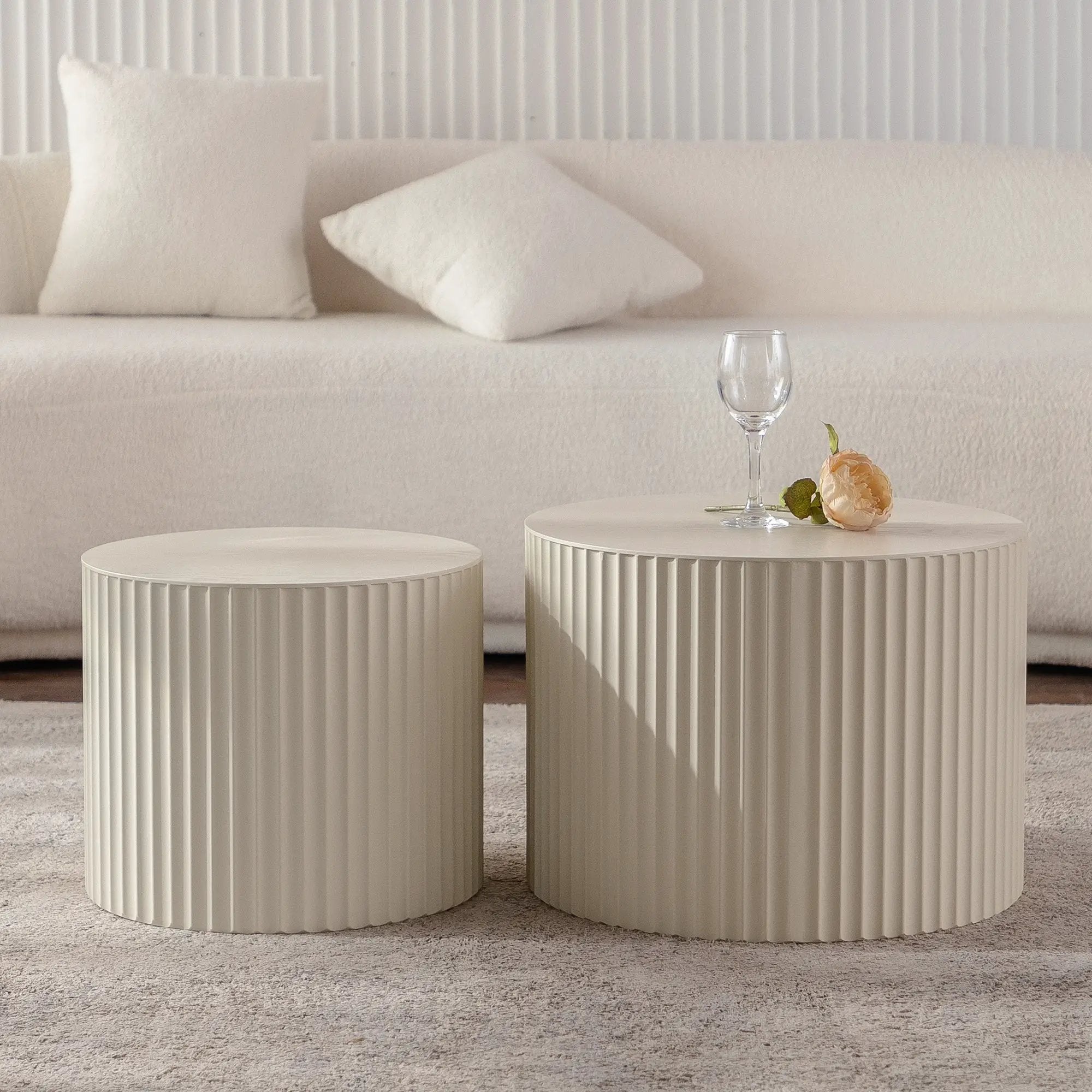 Round Wood Coffee Table for Living Room by HouseOfZazla