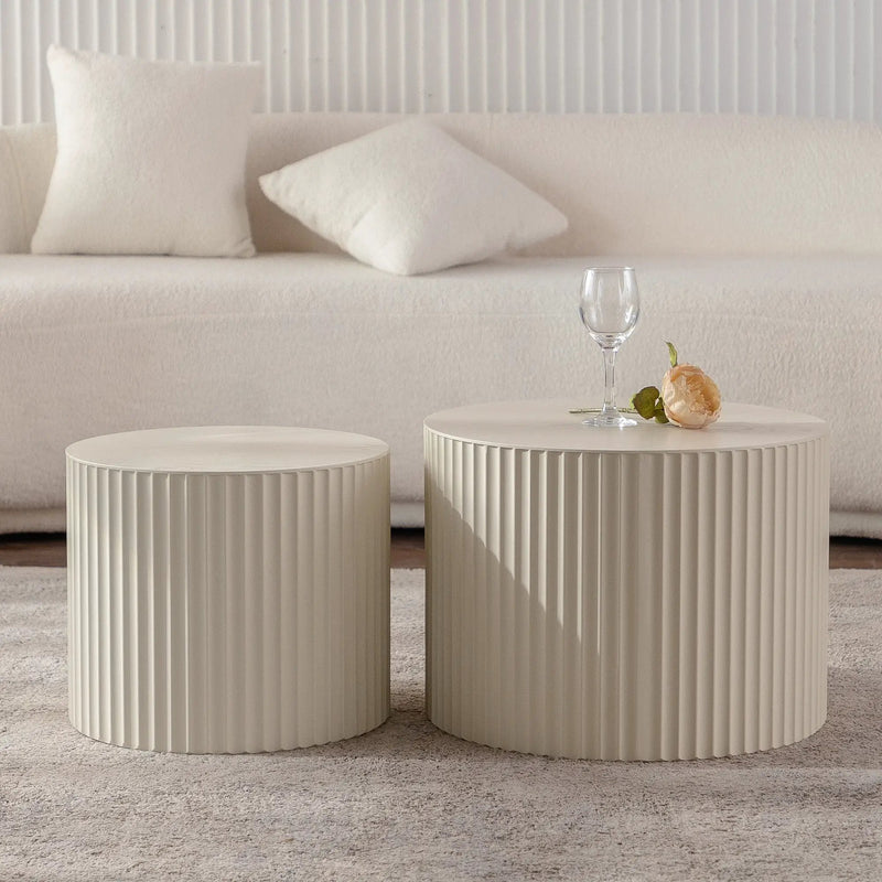 Round Wood Coffee Table for Living Room by HouseOfZazla