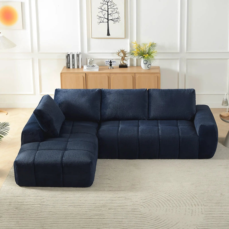 Faux Fur L-Shape Luxury Sectional Oversized Sofa by HouseOfZazla