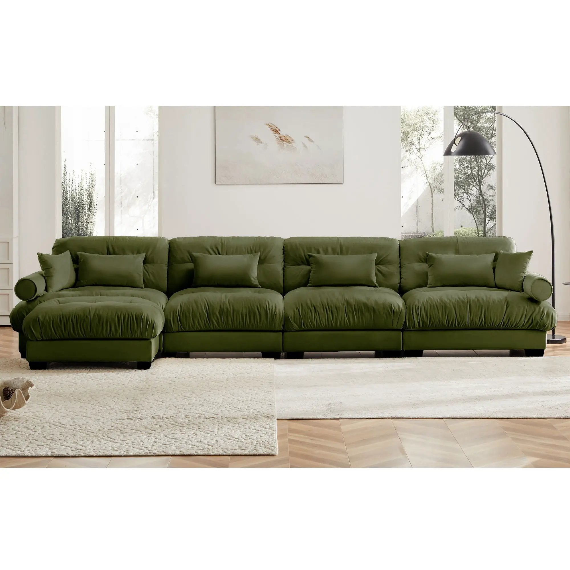 Super Comfort Oversized Modular Sectional Sofa With Movable Ottoman by Unique Piece Furniture