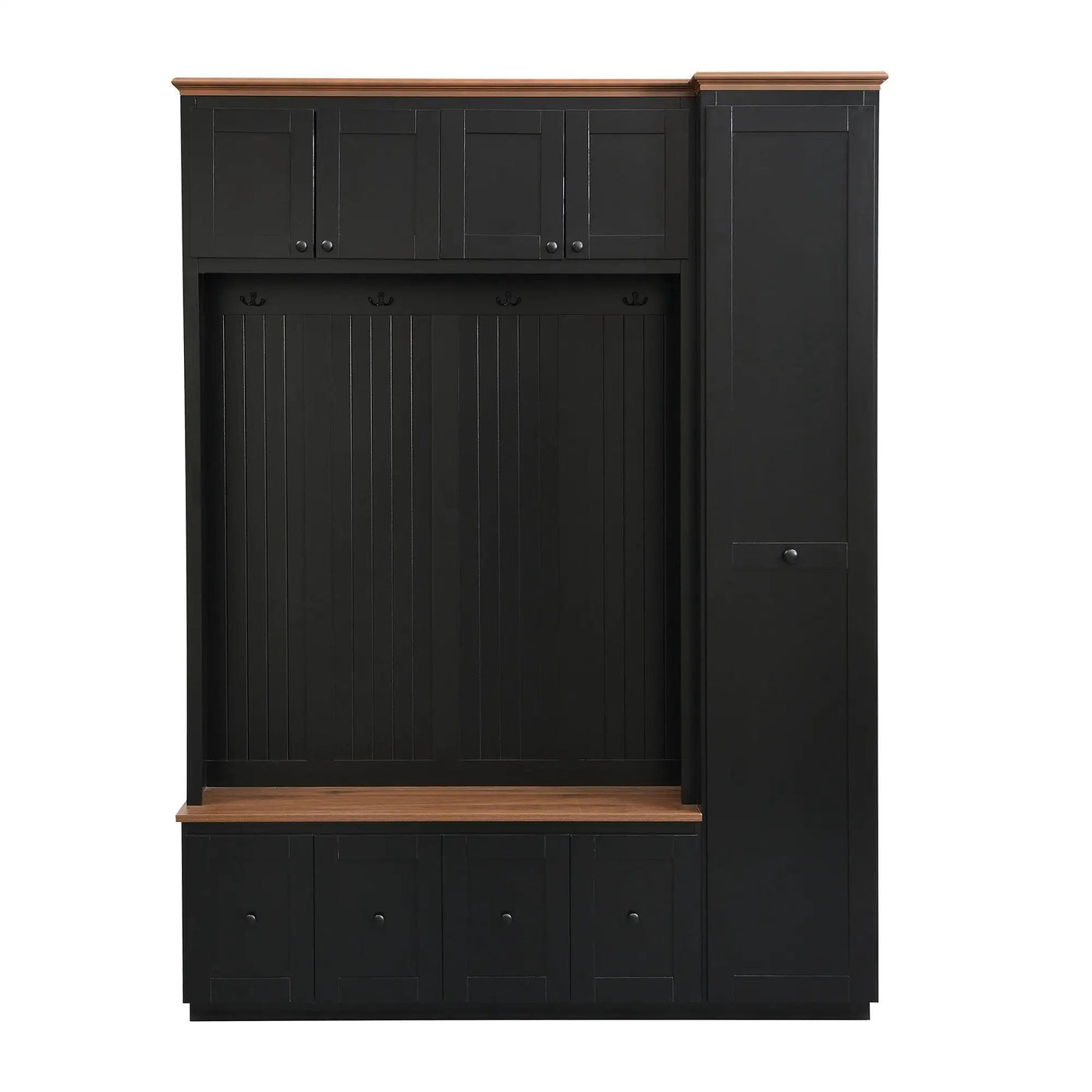 Entryway Hall Tree With Storage Bench, Coat Rack Shoe Bench With Cabinets by Unique Piece Furniture