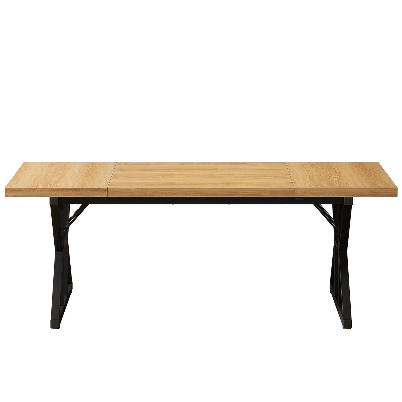 Rectangular Dining Table With X Trestle Metal Legs by HouseOfZazla