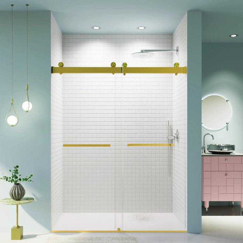 56-60 Inch Width by 76 Inch Height Frameless Double Sliding Soft-Close Shower Door by HouseOfZazla
