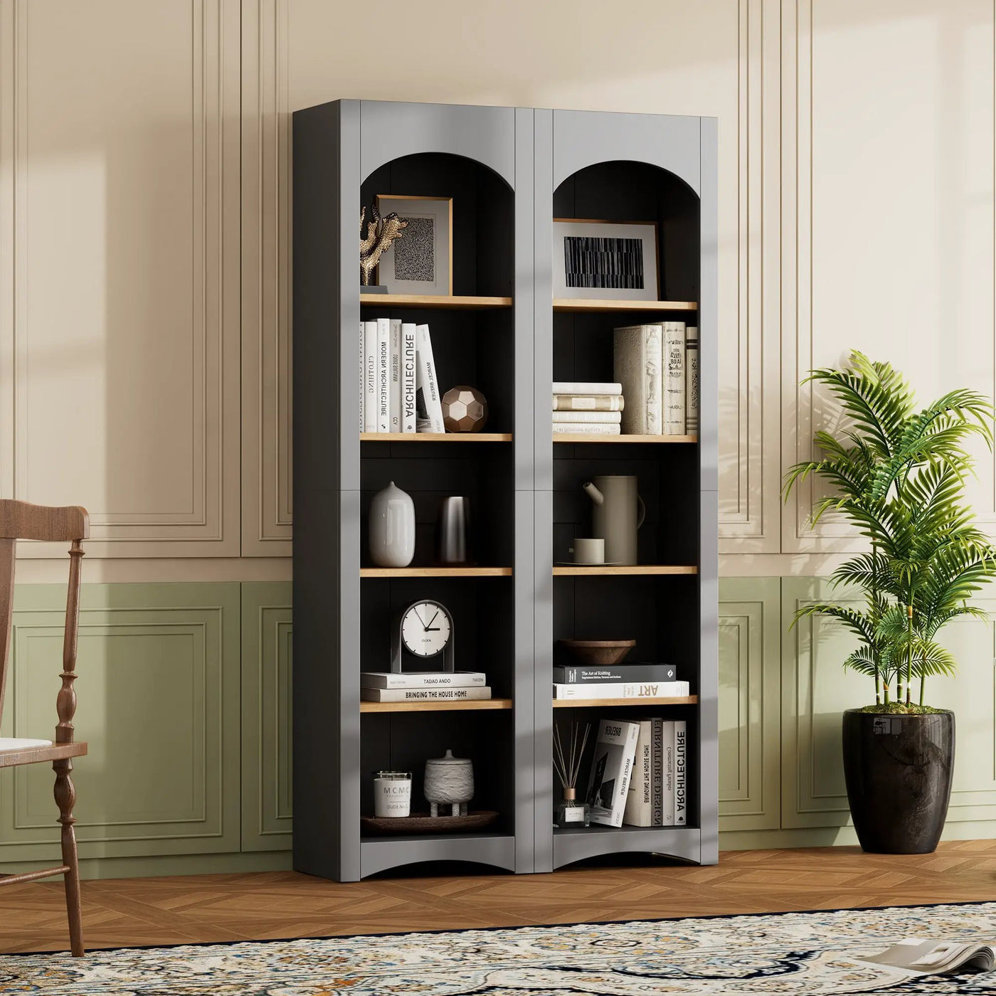 On-Trend Free Standing 5 Tier Bookshelves, Bookcases Set of 2 by HouseOfZazla