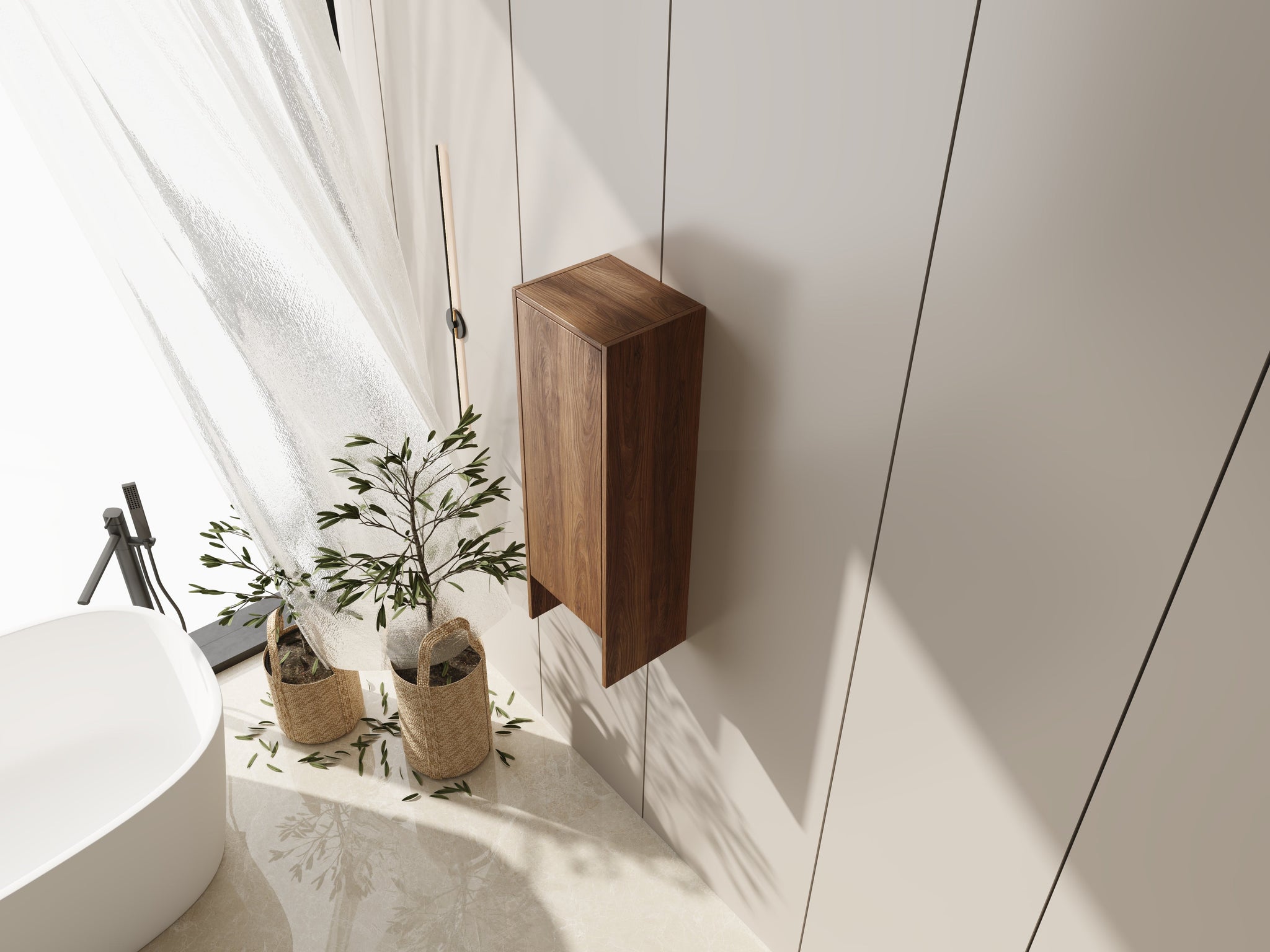 12 Inch Small Wall Mounted Side Cabinet by HouseOfZazla