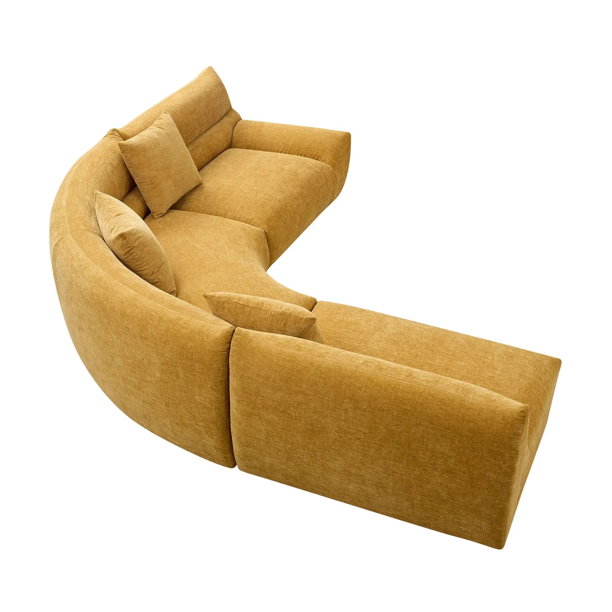 Modular Curved Sectional Sofa, 3-Piece Free-Form Configuration by HouseOfZazla
