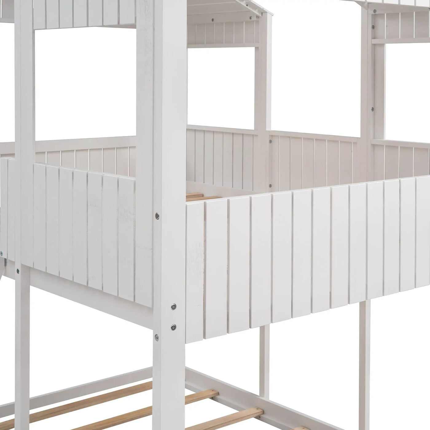 Bunk Bed With Roof, Window, Guardrail, Ladder by Unique Piece Furniture