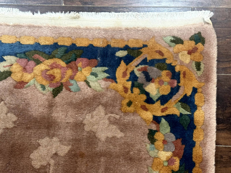 Chinese Wool Rug 3x5, Vintage 90 Line Carpet, Small Art Deco Rug by Jewel Rugs