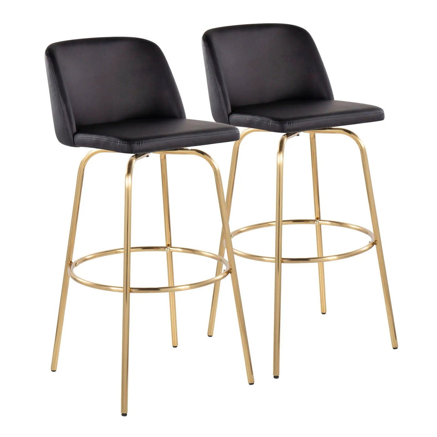 Toriano - Contemporary Fixed Height Barstool With Swivel And Round Footrest (Set of 2) by HouseOfZazla
