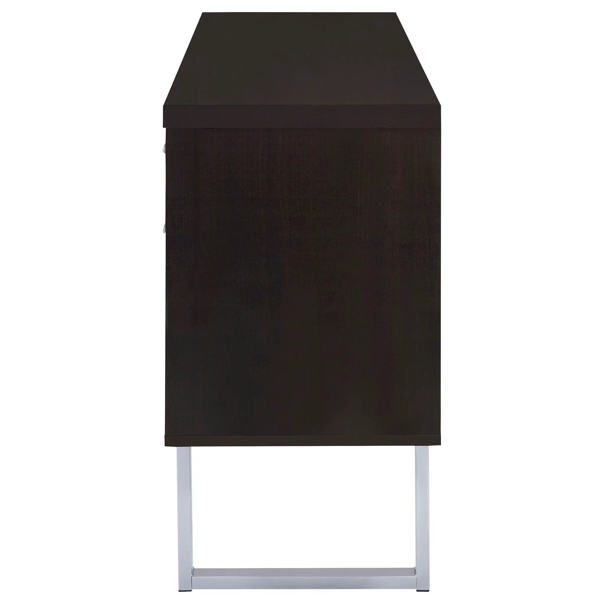 5 Drawer Credenza With Open Shelving - Cappuccino