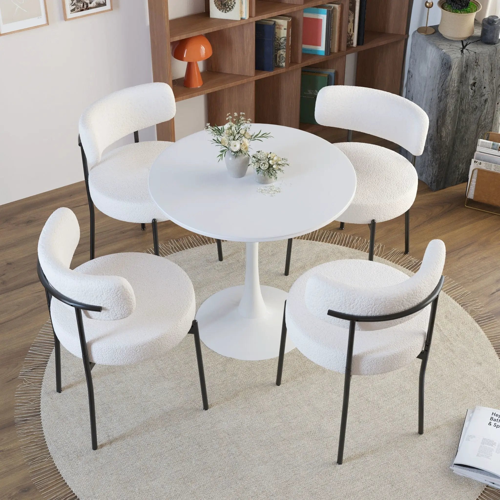 Mid-Century Modern Dining Chair With Curved Backrest by Unique Piece Furniture