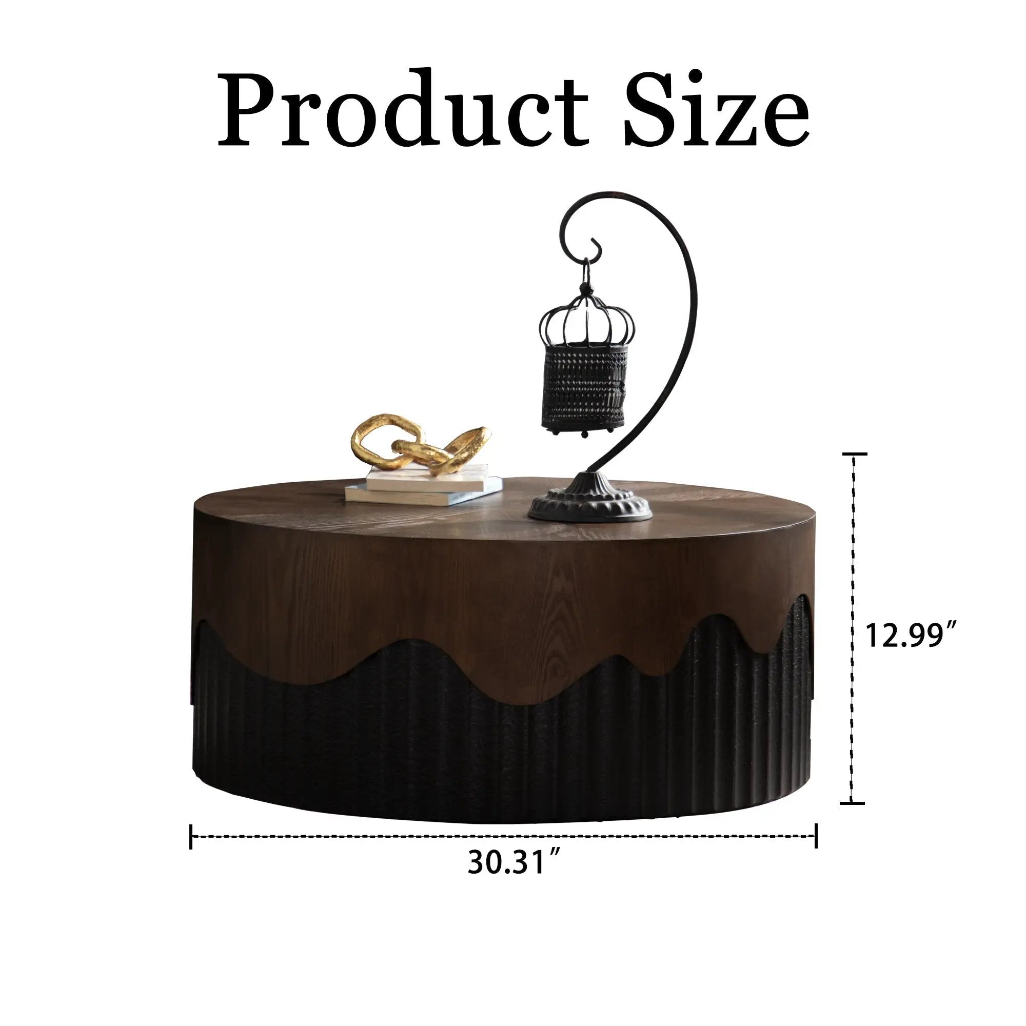 30.31" Round Coffee Table - Handcrafted Wooden Tea Table by HouseOfZazla