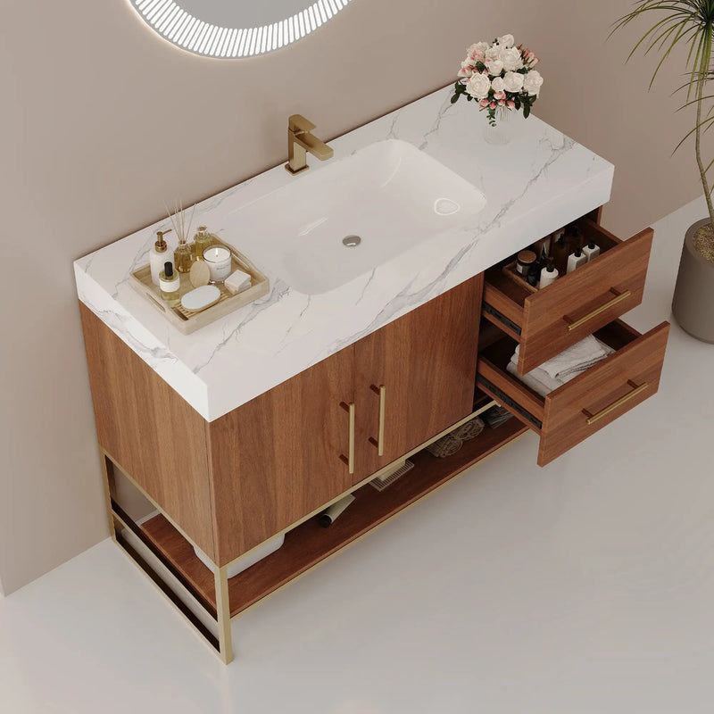 36" Modern Free-Standing Bathroom Vanity with Seamless Ceramic Sink by HouseOfZazla