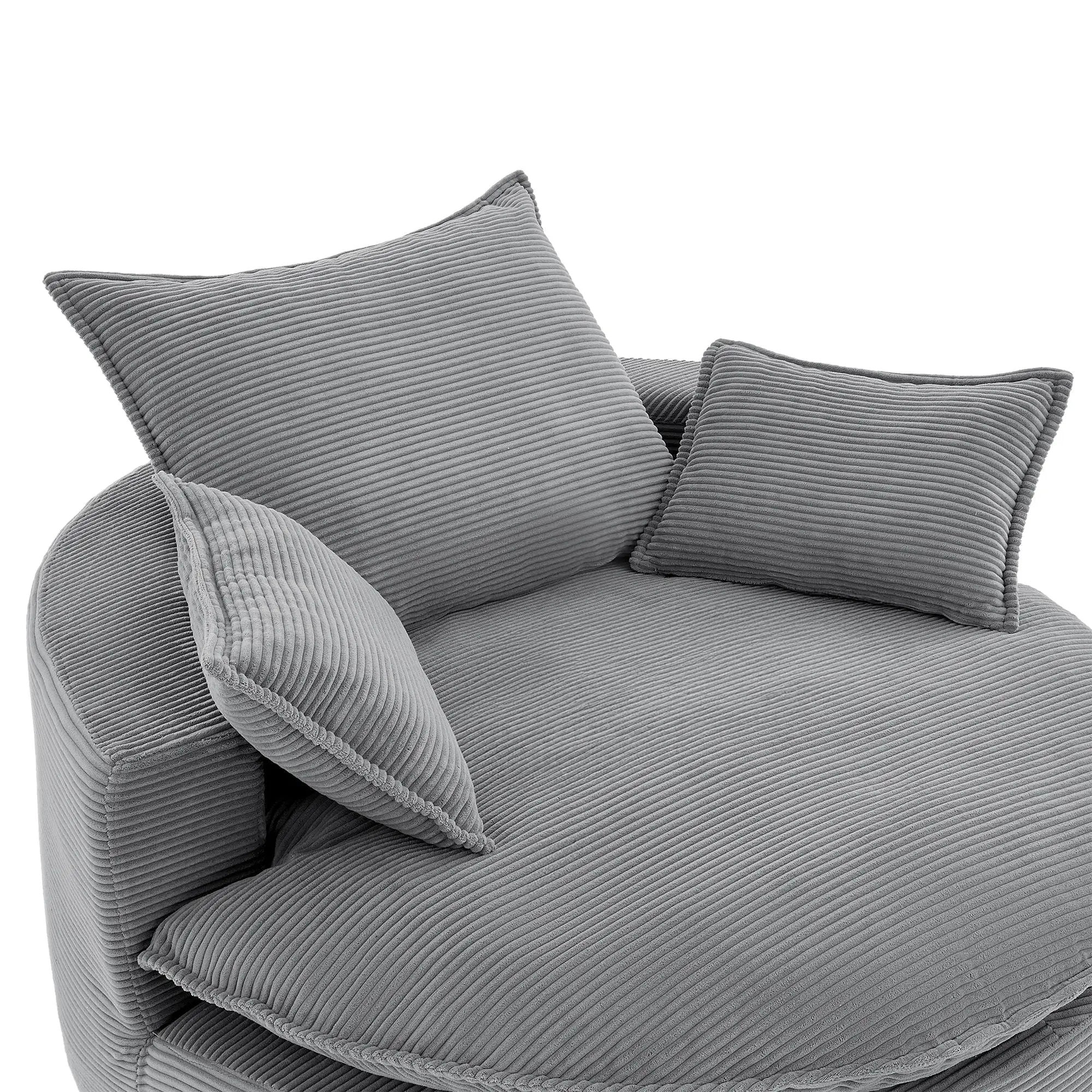 360° Swivel Accent Barrel Chair With Dual Layer Cushion And 3 Removable Pillows by HouseOfZazla