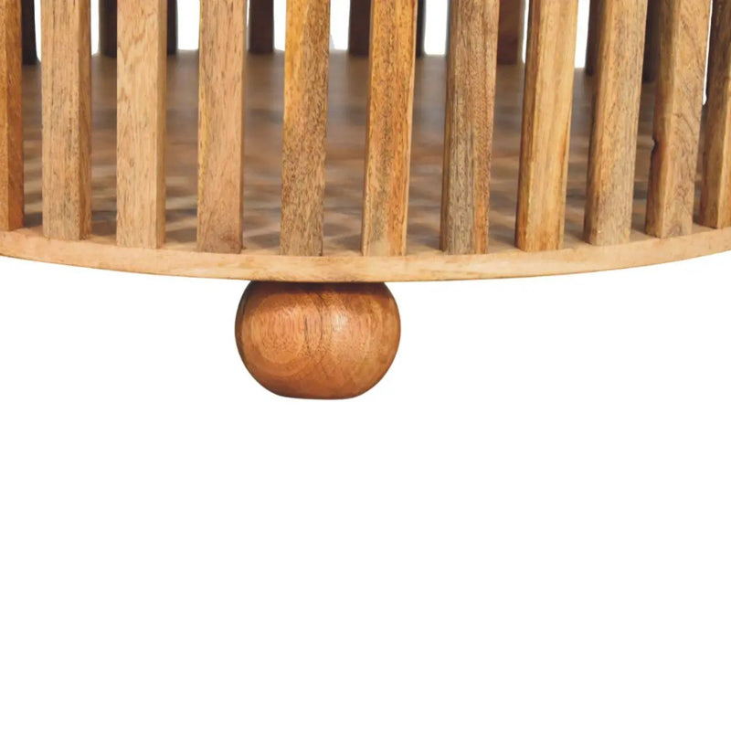 Slatted Round Coffee Table - Beige by HouseOfZazla
