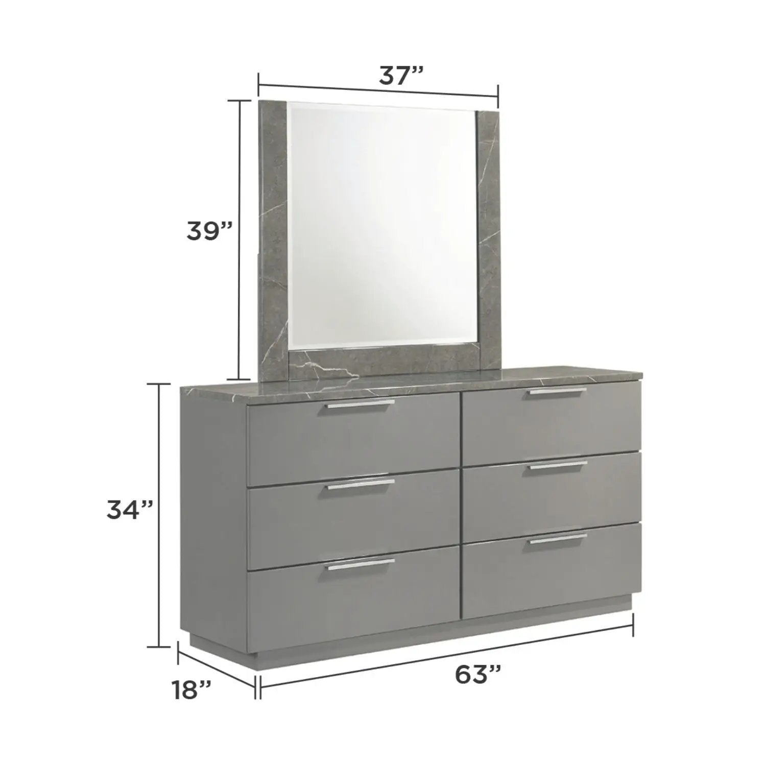 Elara - Dresser - Gray by HouseOfZazla