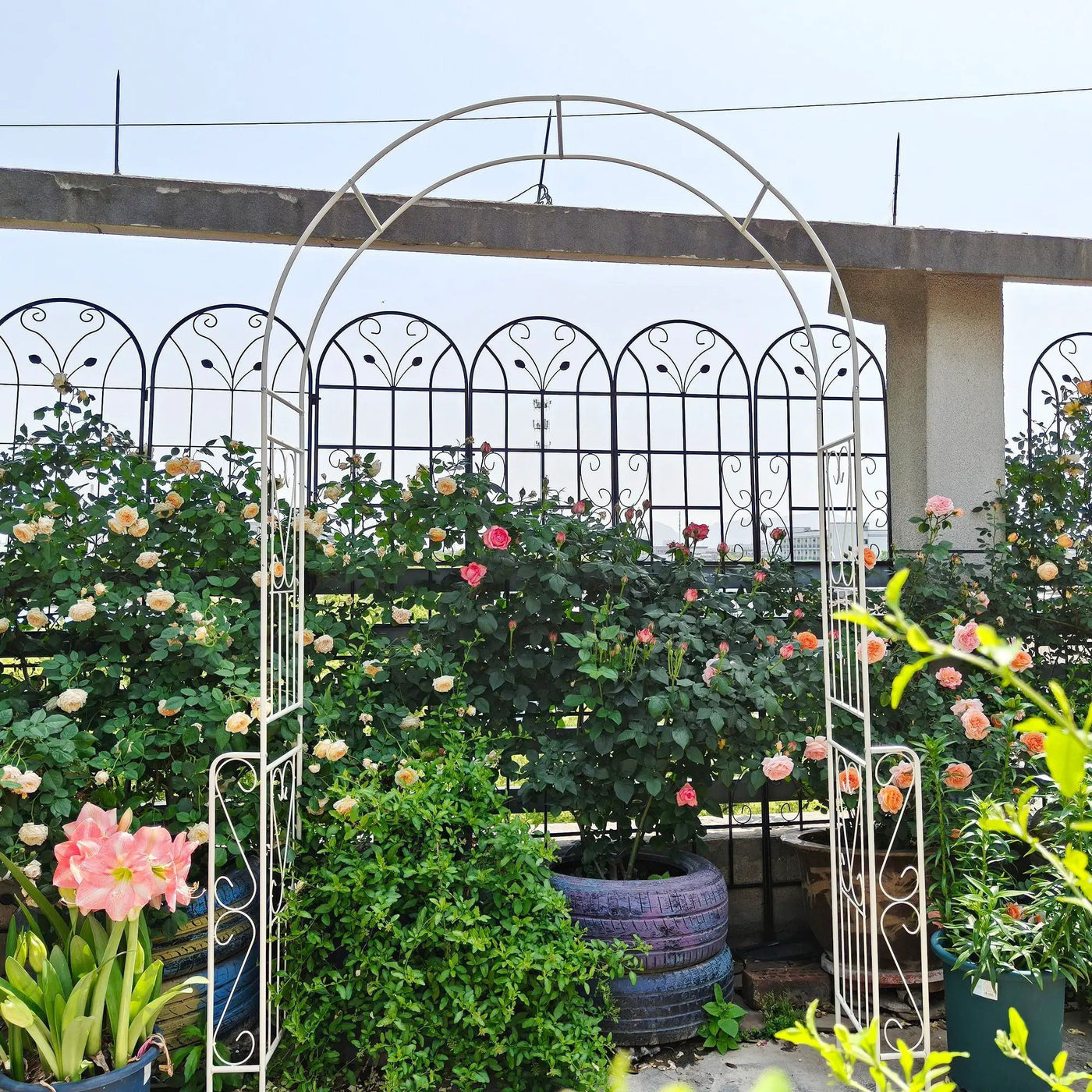 Metal Garden Arch Garden Arbor Trellis Climbing Plants Support Rose Arch Outdoor Arch by Unique Piece Furniture