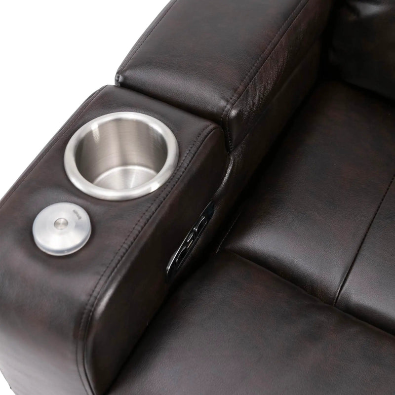Power Recliner With Storage Arms, Cupholders, Swivel Tray Table And Cell Phone Stand - Brown by HouseOfZazla