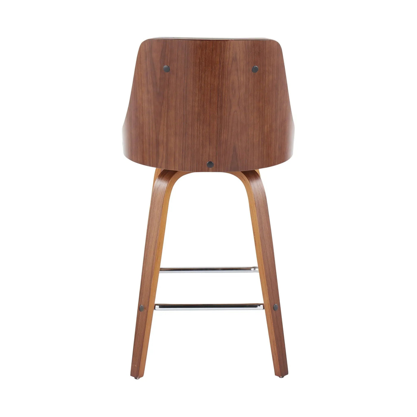 Gianna - Mid Century Modern Fixed Height Counter Stool With Swivel With Square Footrest (Set of 2) by HouseOfZazla