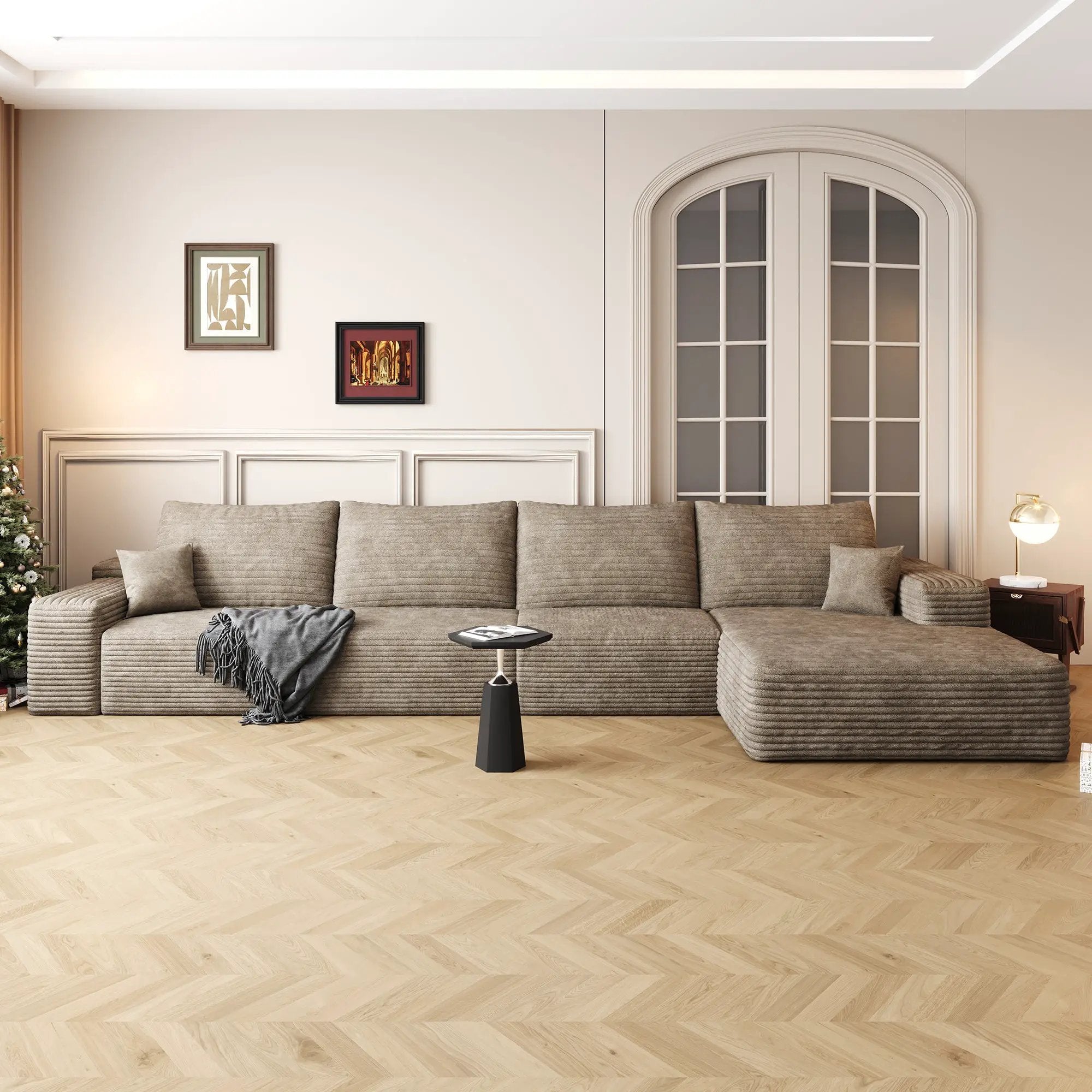 134" Cloud Sectional Couch with L-Shape Chaise by HouseOfZazla