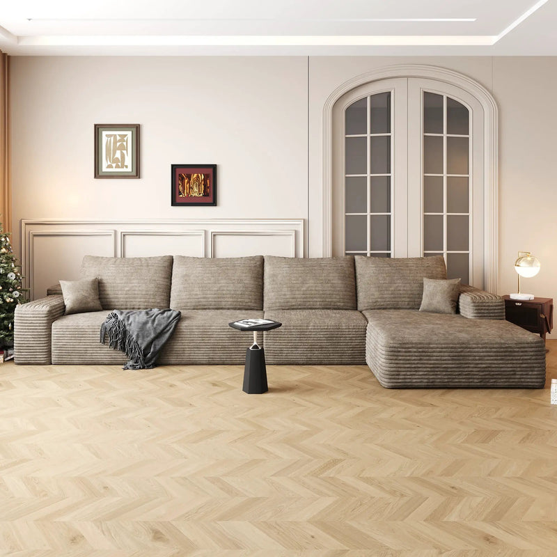 134" Cloud Sectional Couch with L-Shape Chaise by HouseOfZazla