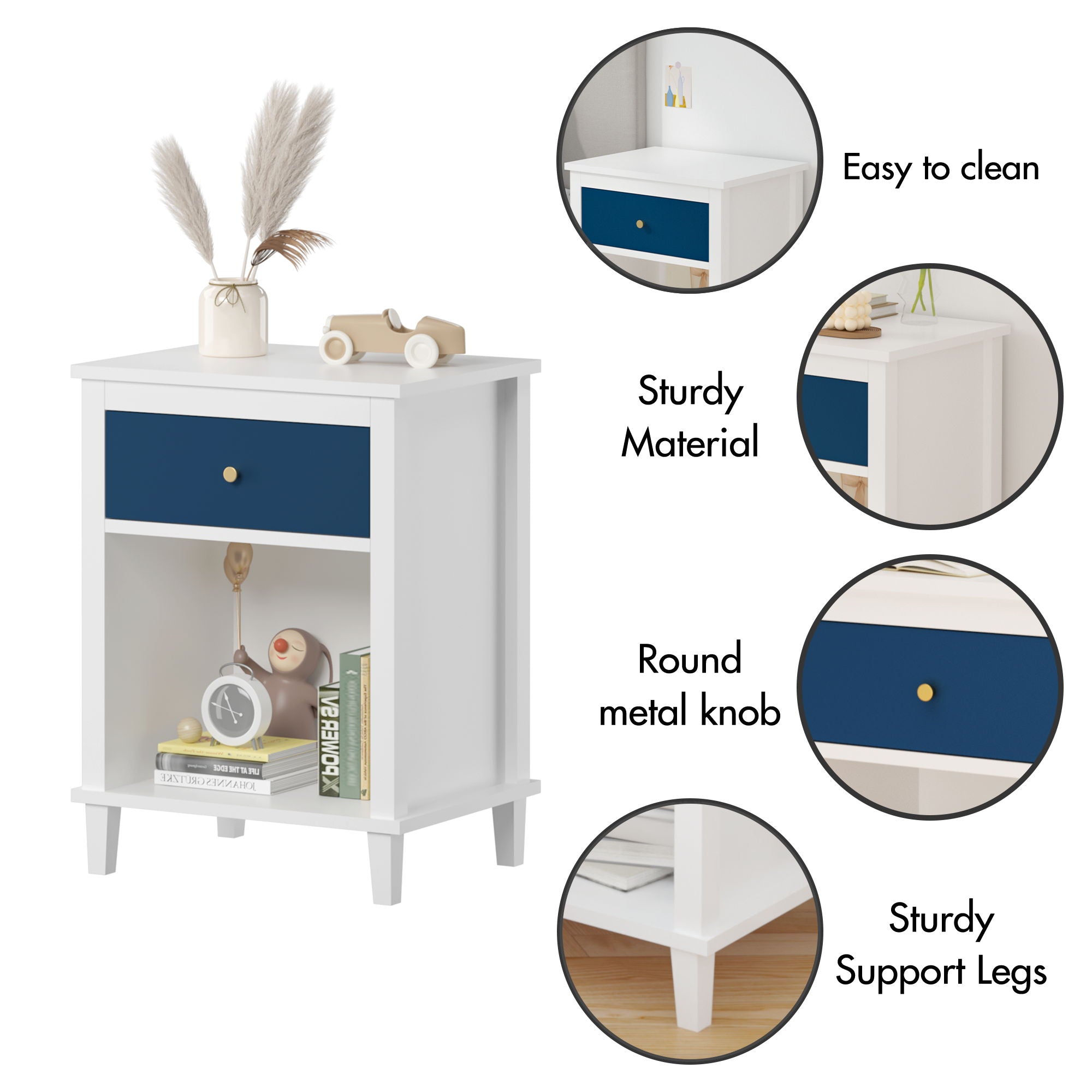 Nightstand With 1 Drawer 1 Shelf by HouseOfZazla