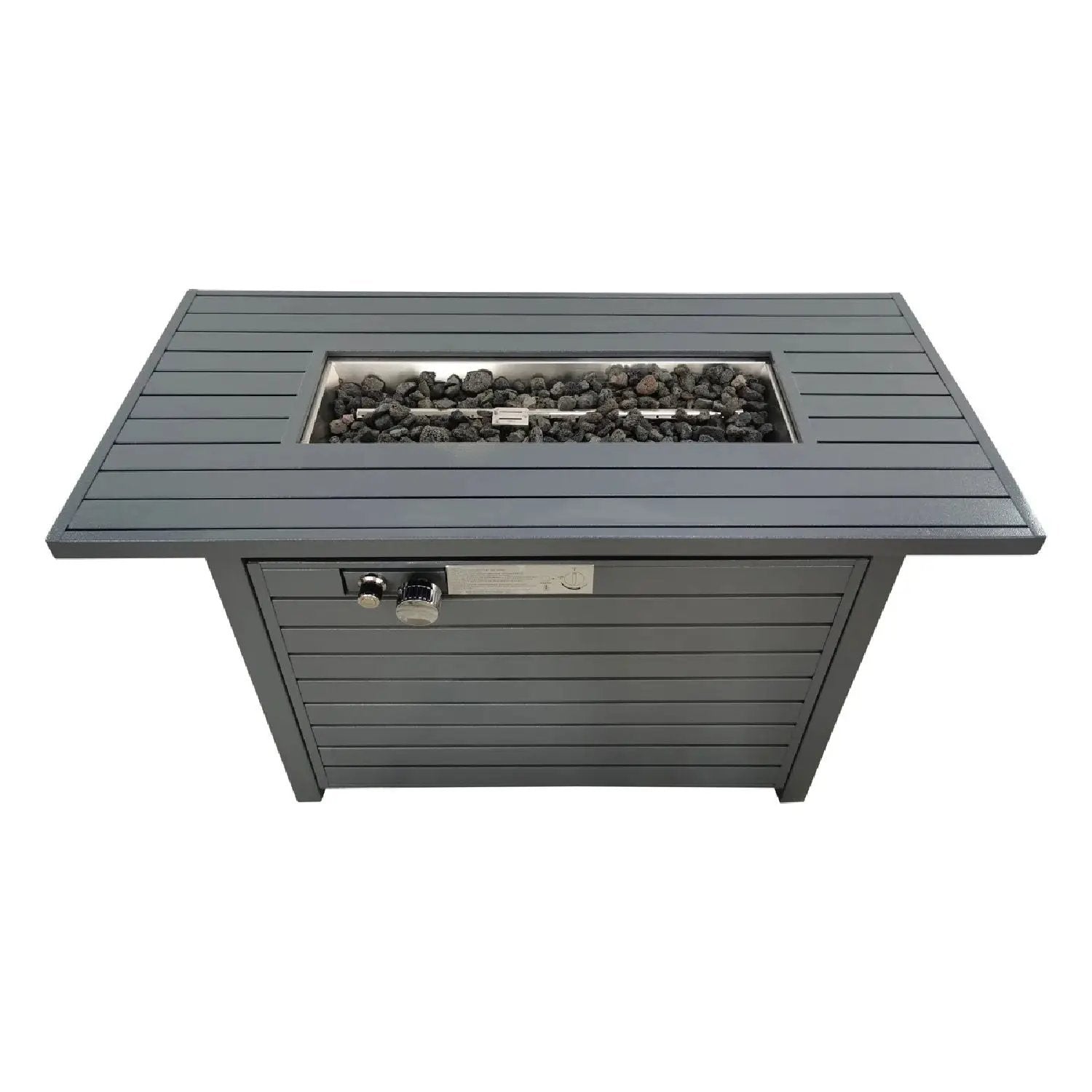 Outdoor Gas Fire Pit Table With Durable Construction And Lid - Gray by Unique Piece Furniture