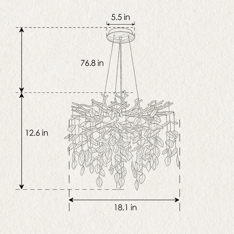 6-Light Chandelier Crystal Ceiling Lamp - Gold Finish by HouseOfZazla