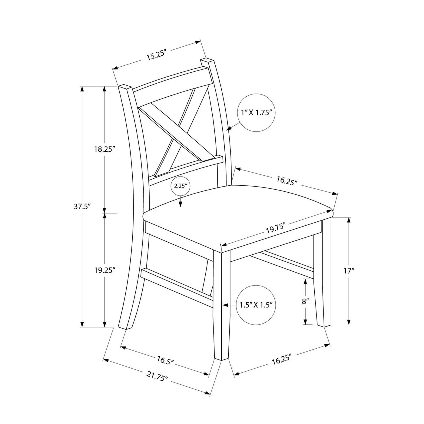 Dining Chair Side, Upholstered For Dining Room, Transitional (Set of 2) by Unique Piece Furniture