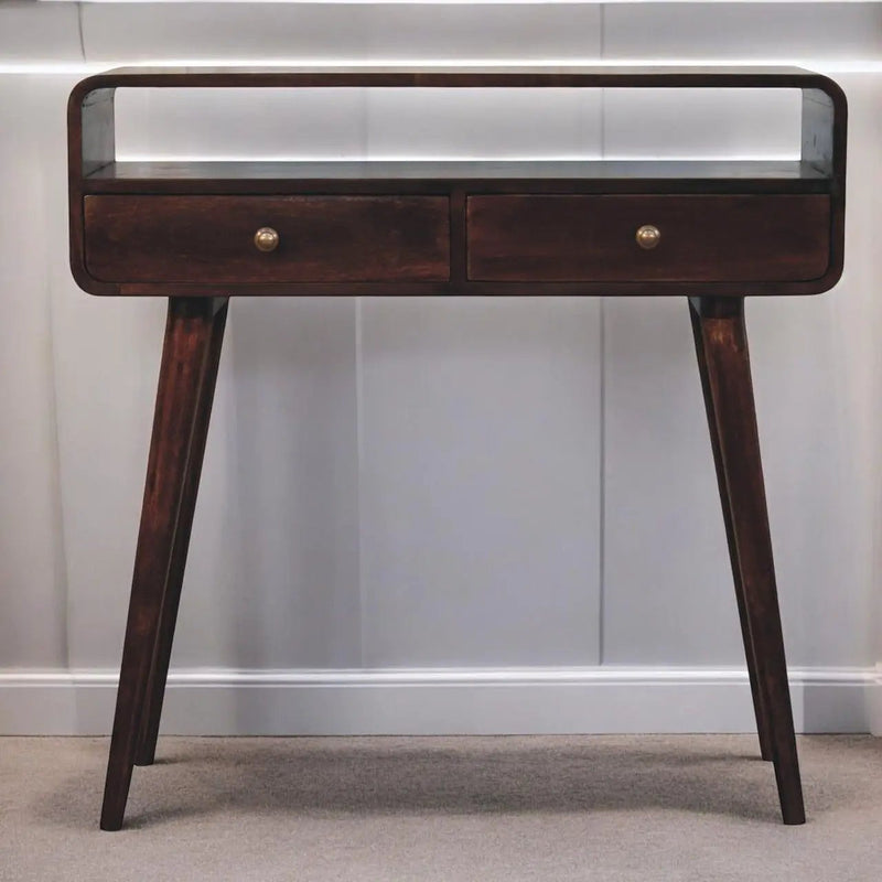 Solid Wood Curved Console Table by Unique Piece Furniture