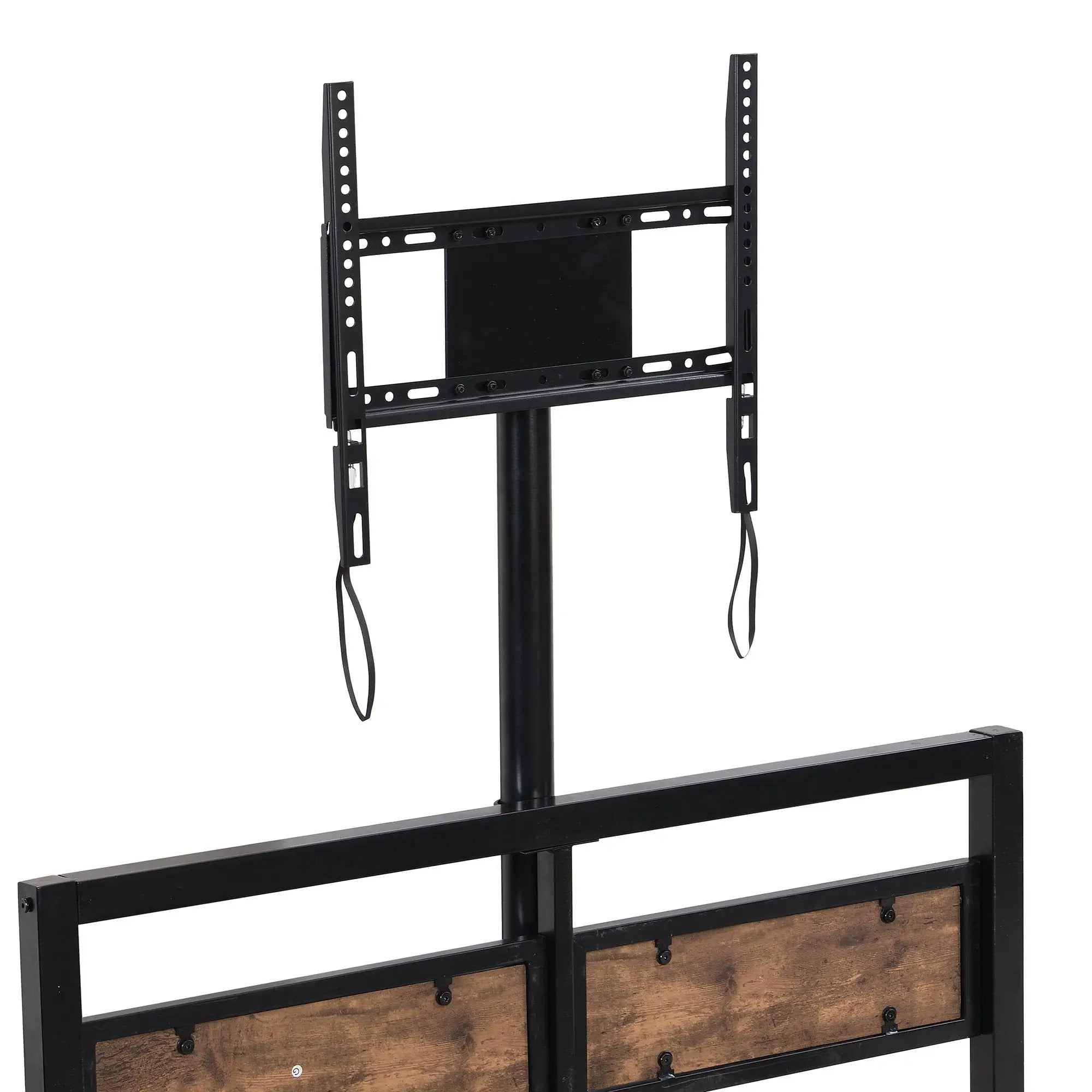 Twin Size Platform Bed With Headboard And Footboard, 2 Storage Drawers And Rotatable TV Stand - Black by HouseOfZazla