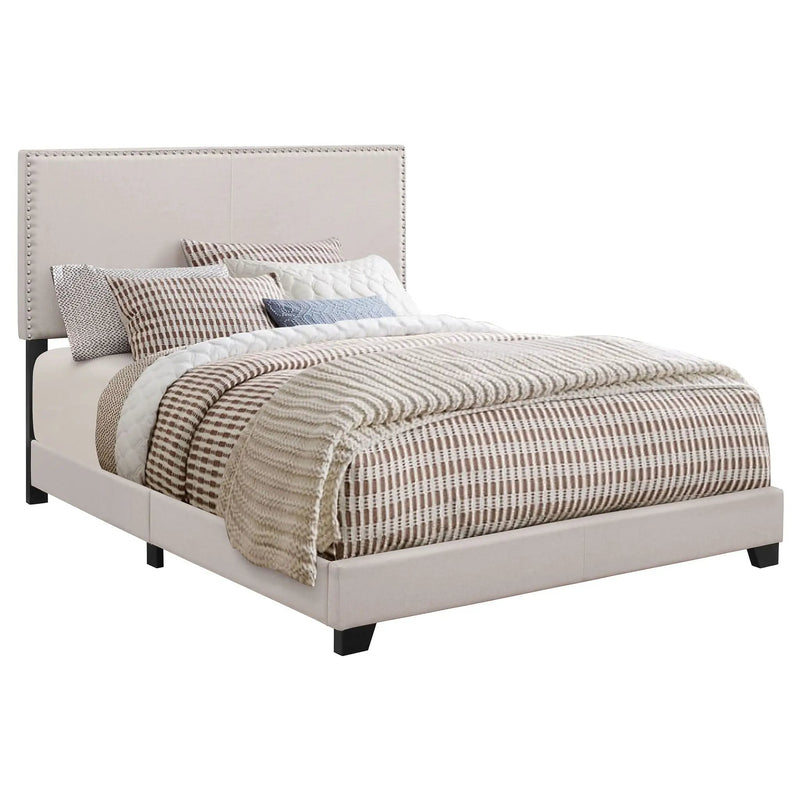 Boyd Upholstered Queen Panel Bed Ivory by Unique Piece Furniture