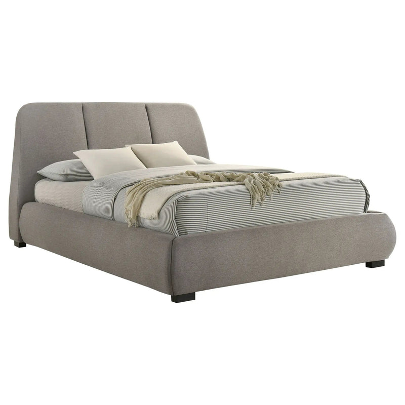 Mokena 46-inch Upholstered Queen Platform Bed Taupe by Unique Piece Furniture