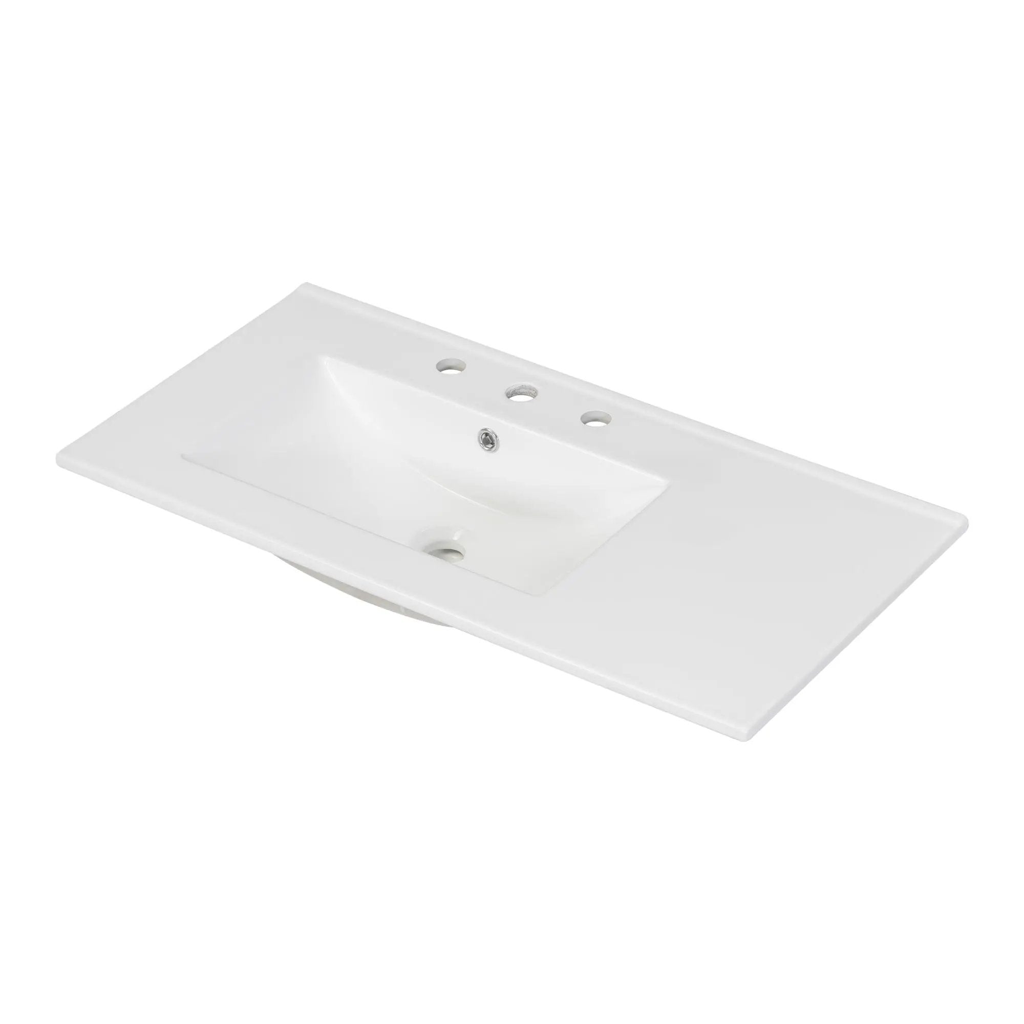 Bathroom Vanity With Ceramic Sink Combo, Abundant Storage Cabinet 2 Soft Close Doors And 5 Drawers by HouseOfZazla