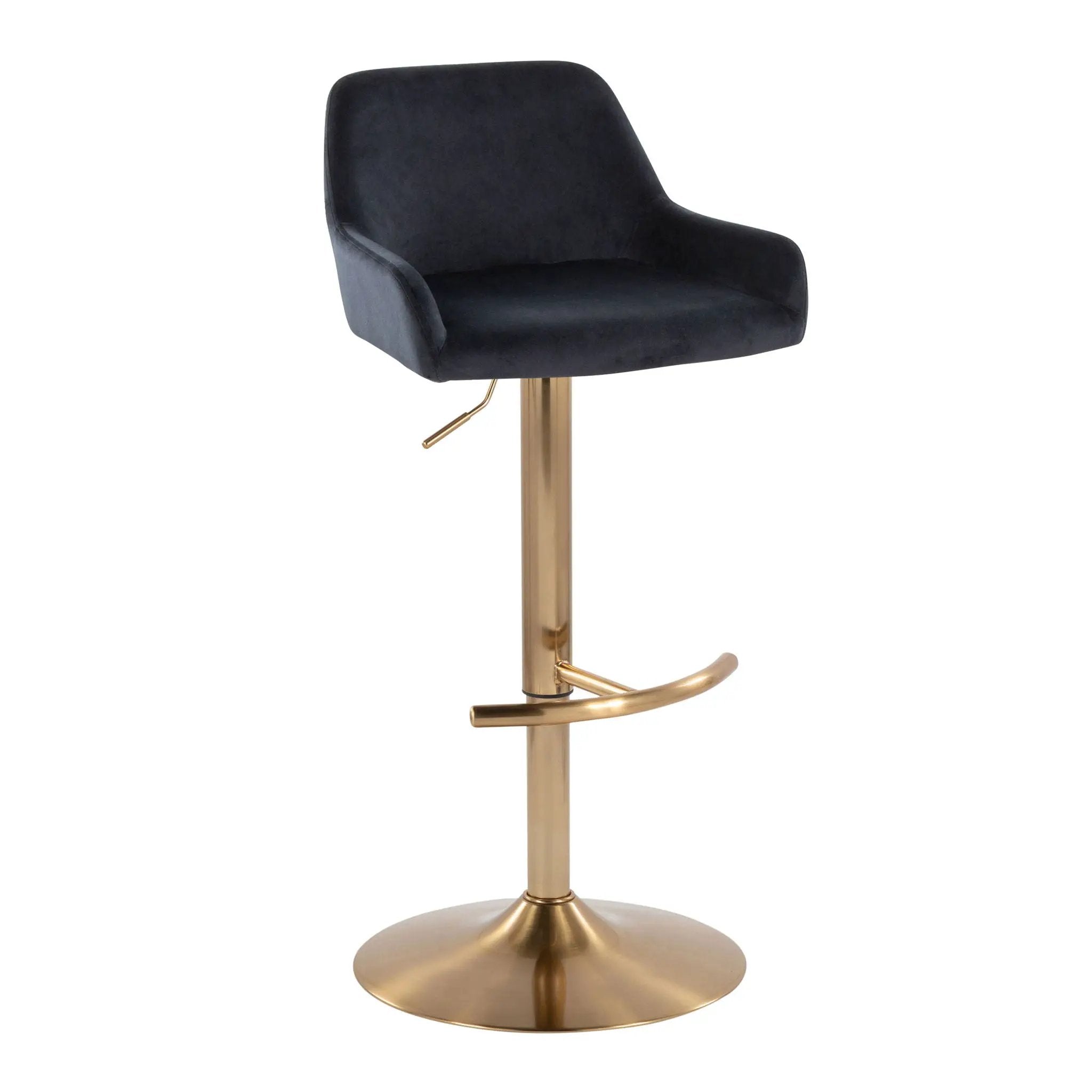 Daniella - Contemporary Adjustable Barstool With Swivel With Rounded T Footrest (Set of 2) by Unique Piece Furniture