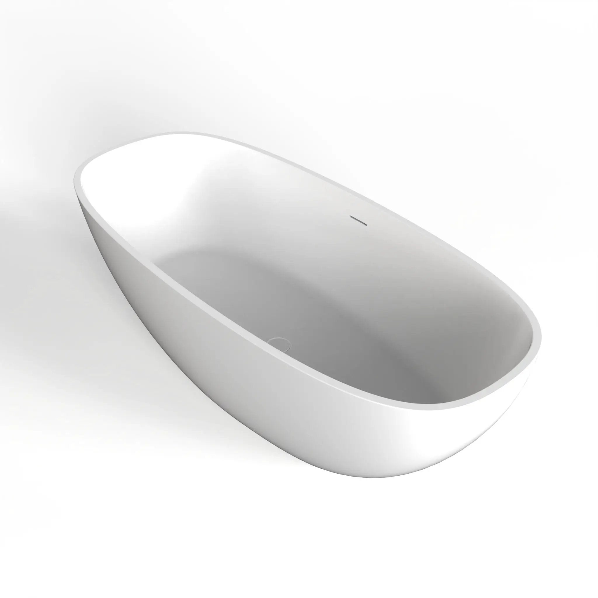 Soaking Bathtub, Freestanding, Solid Surface - Matte White by HouseOfZazla
