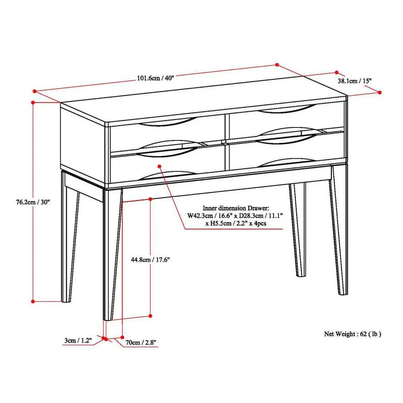 Harper - Hallway Console Table - Walnut Brown by Unique Piece Furniture