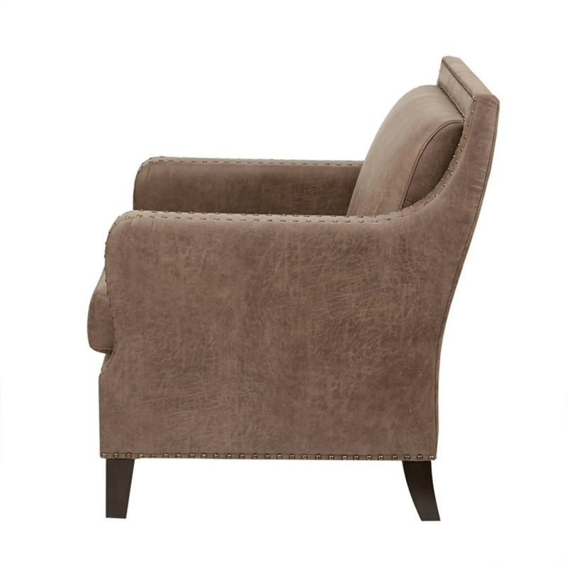 Shasta - Accent Chair With And Nail Buttons - Brown by HouseOfZazla