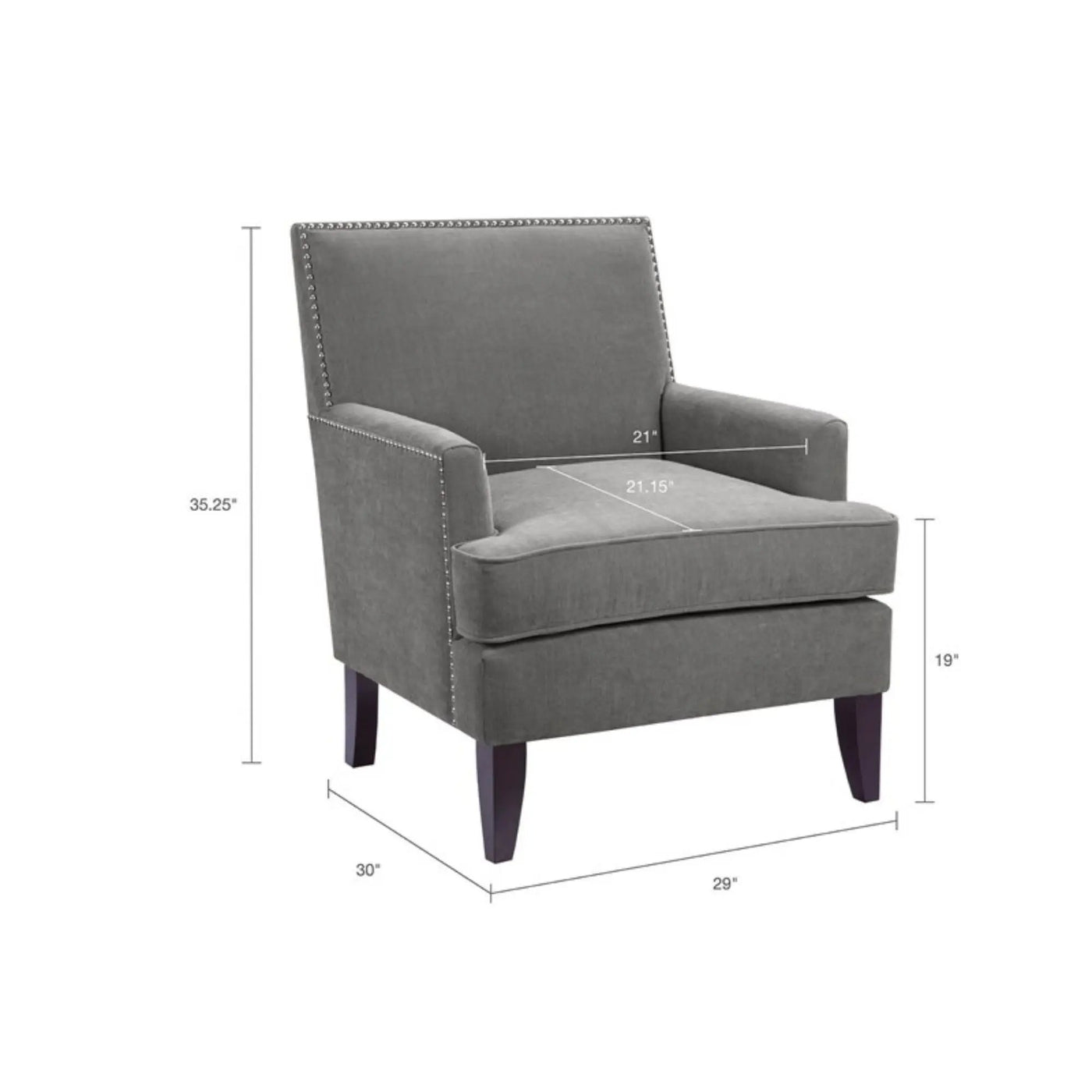 Colton - Track Arm Club Chair With Nailhead Trim by HouseOfZazla