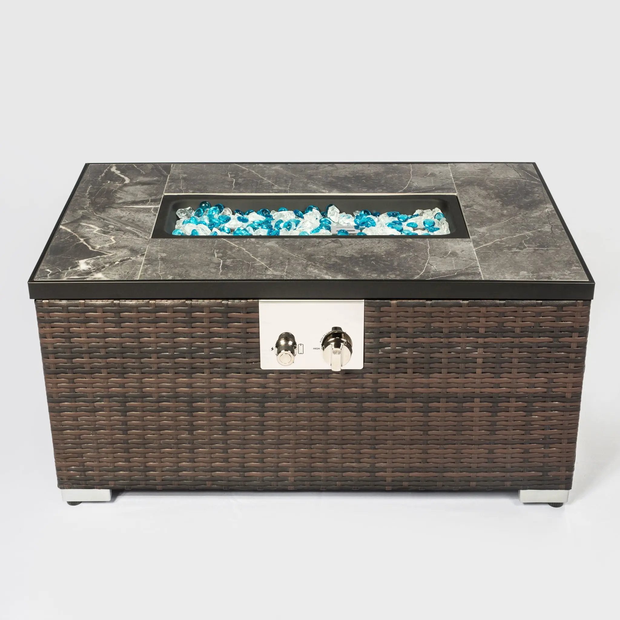 Outdoor Propane Fire Pit Table - Brown by HouseOfZazla