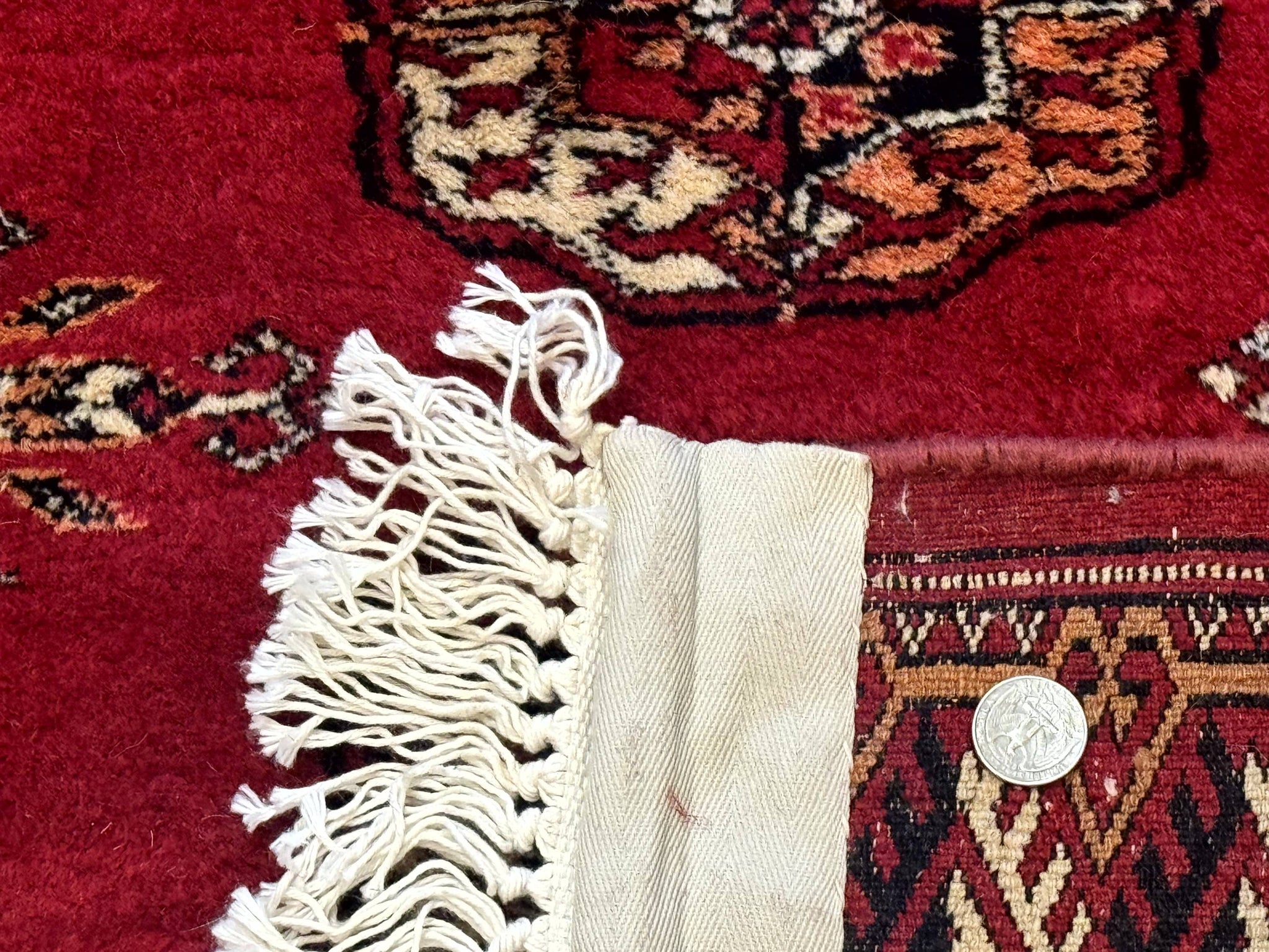 Red Turkoman Bokhara Rug 8x11, Pakistani Turkmen Carpet, Vintage Traditional Area Rug by Jewel Rugs