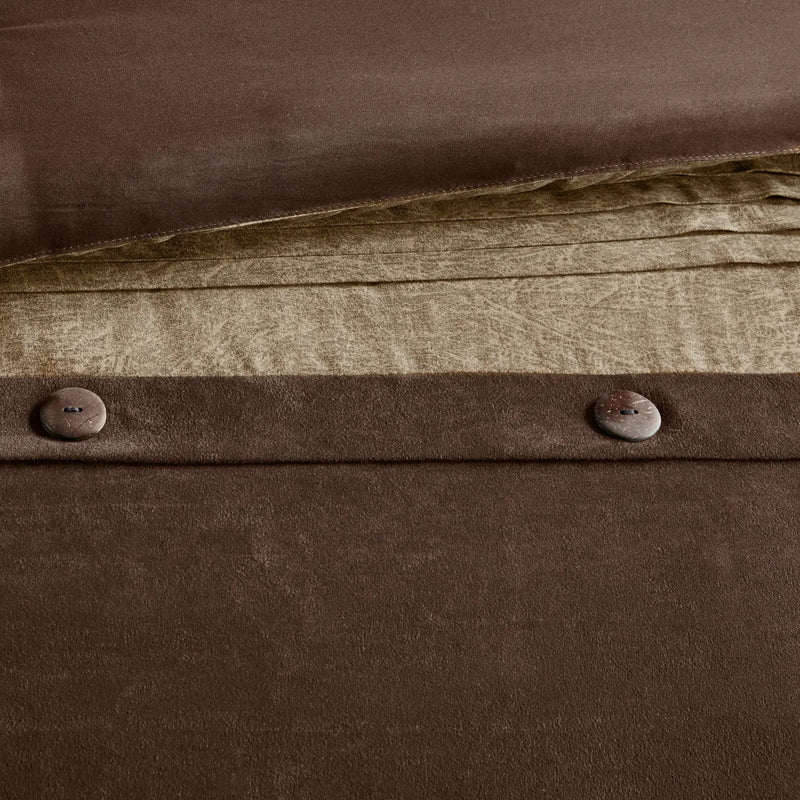 7 Piece Faux Suede Comforter Set Brown Queen by HouseOfZazla