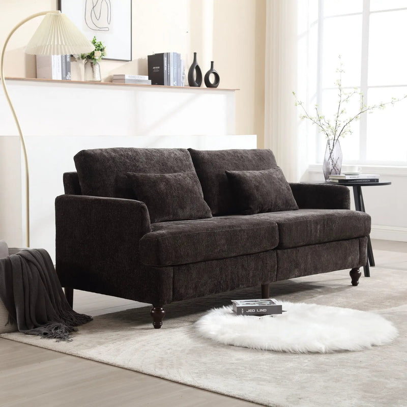 Mid Century Modern Fabric Loveseat Sofa, 2 Seat Upholstered Couch by Unique Piece Furniture