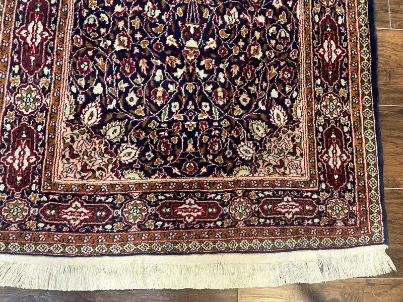 Indo Kashmiri Rug 3x5, Navy Blue, Very Fine 400 KPSI, Pair A by Jewel Rugs