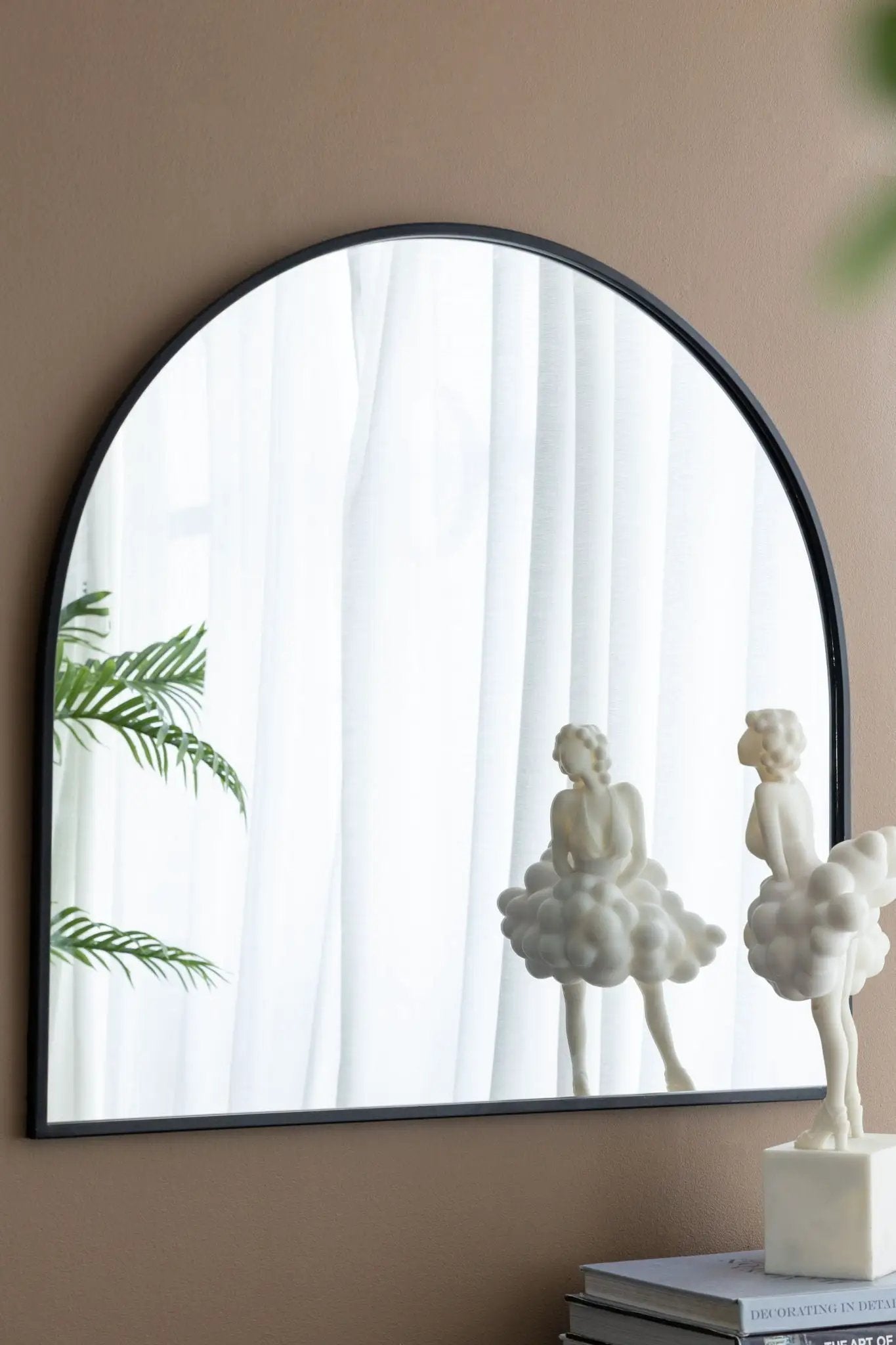 Arched Mirror With Metal Frame, Wall Mirror For Living Room Bedroom Entryway by Unique Piece Furniture